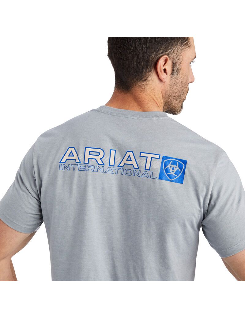 Camiseta Ariat Linear Octane Grises | NQX894501