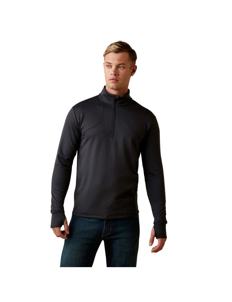 Capas Intermedias Ariat Gridwork 1/4 Zip Negros | SEF764213