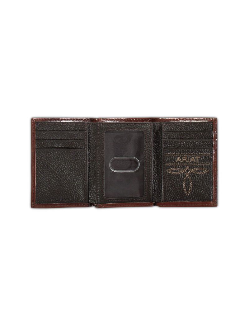 Carteras Ariat Lattice embossed trifold Marrom | XSI236849