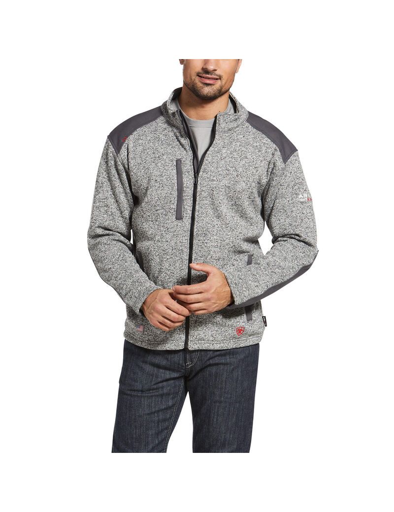 Chaquetas Ariat FR Caldwell Full Zip Sueter Grises | YDI298046