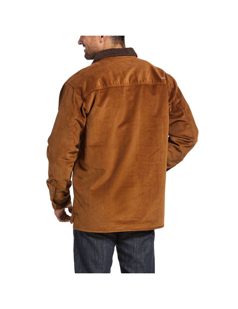 Chaquetas Ariat FR DuraStretch Sherpa-lined Corduroy Shirt Marrom | RAI167098