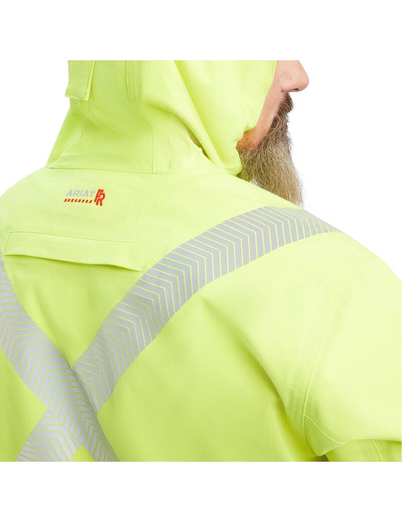 Chaquetas Ariat FR Hi-Vis Encapuchado Impermeables Amarillos | WZE541098