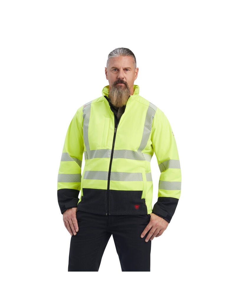 Chaquetas Ariat FR Vernon Hi-Vis Softshell Amarillos | FBW293576