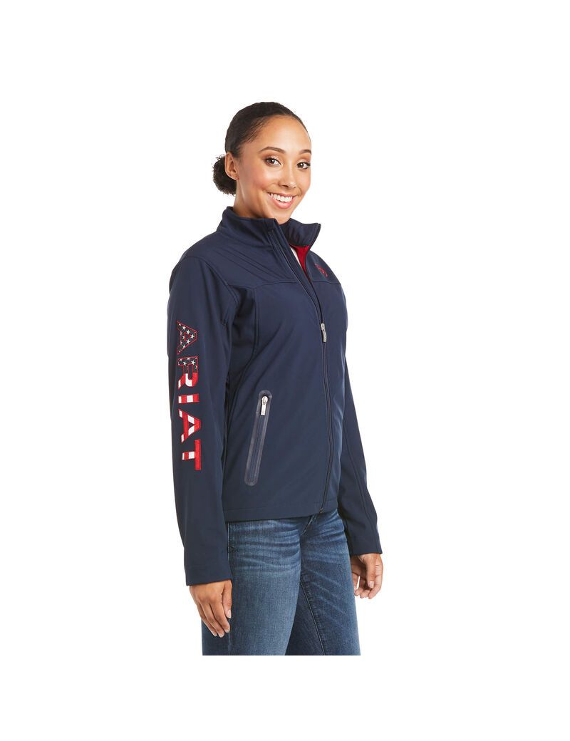 Chaquetas Ariat New Team Softshell Azul Marino | NCD568294