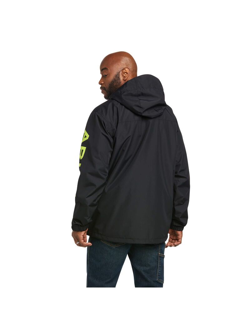 Chaquetas Ariat Rebar Stormshell Logo Impermeables Negros Verdes Claro | DNZ265103