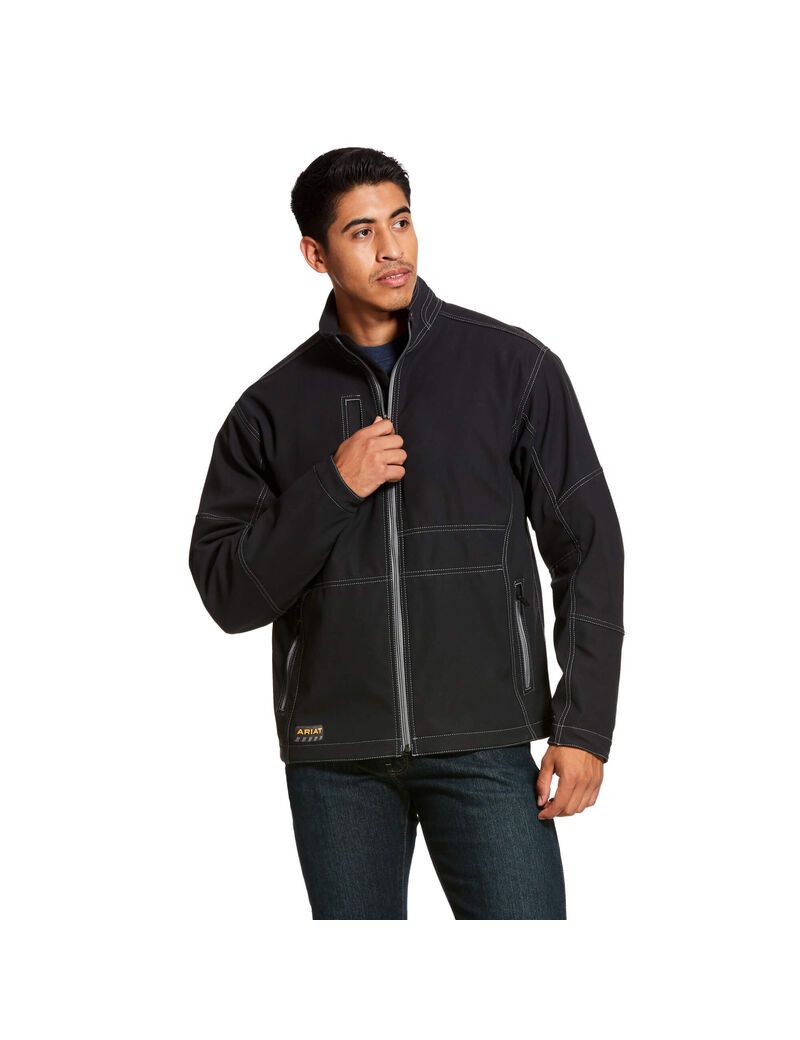 Chaquetas Ariat Rebar Stretch Lona Softshell Negros | EMS520471