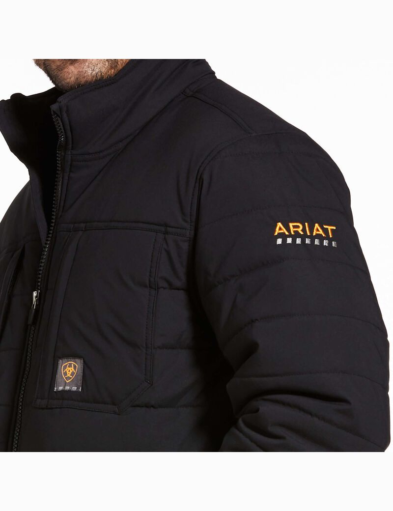 Chaquetas Ariat Rebar Valiant Stretch Lona Agua Resistant Insulated Negros | WJN372641