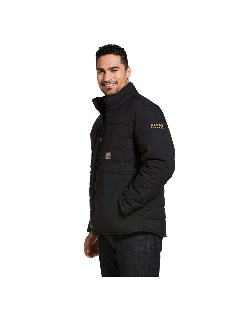 Chaquetas Ariat Rebar Valiant Stretch Lona Agua Resistant Insulated Negros | WJN372641