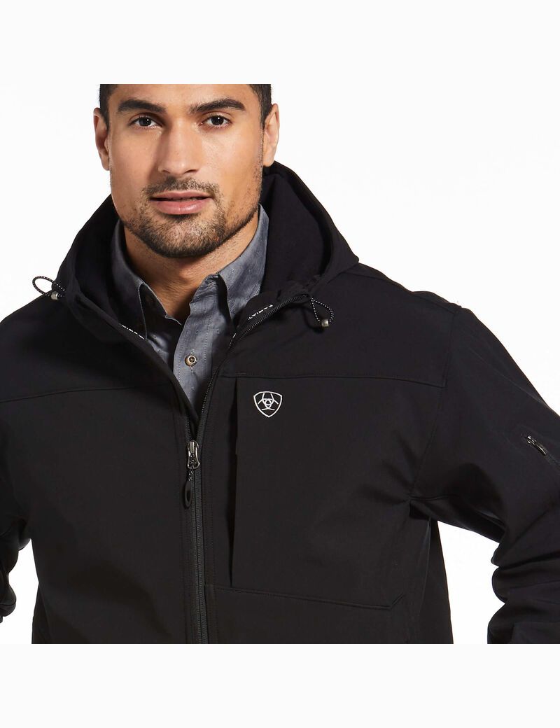 Chaquetas Ariat Vernon Encapuchado Softshell Agua Resistant Negros | JOM715362