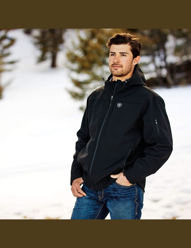 Chaquetas Ariat Vernon Encapuchado Softshell Agua Resistant Negros | JOM715362