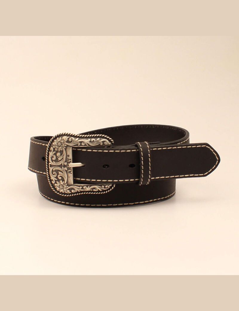 Cinturones Ariat Accent stitch Negros | NWU190624