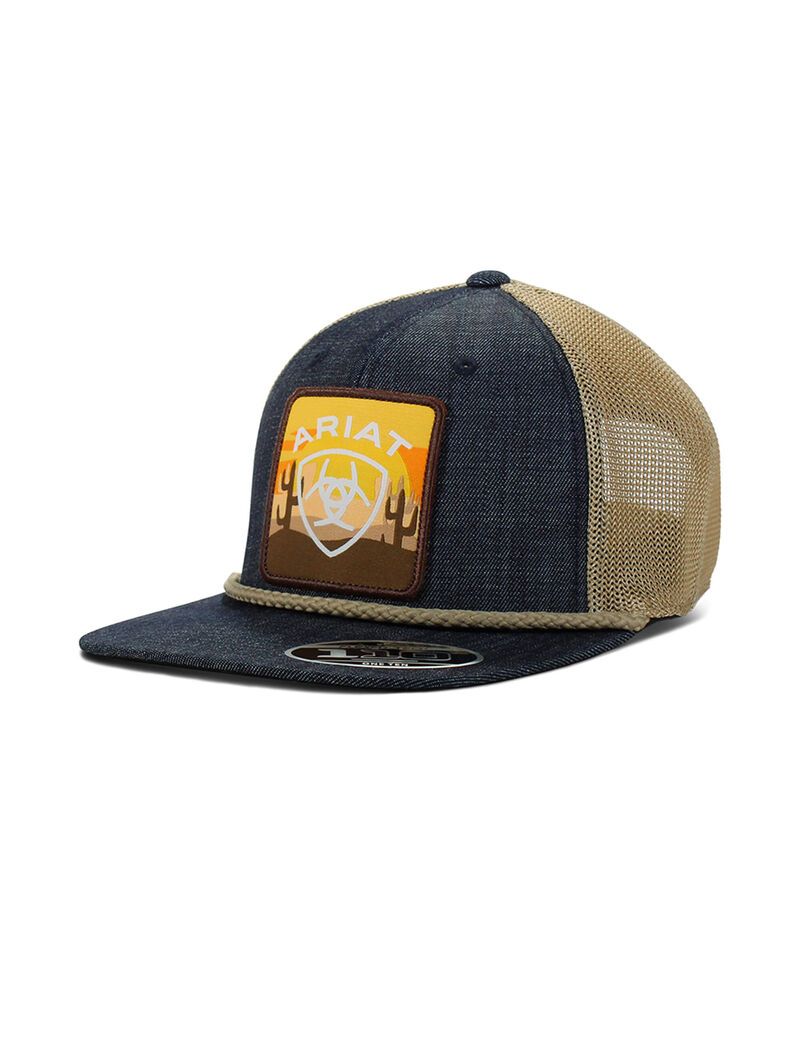 Gorras Ariat Large logo patch desert Azules | KXO863402