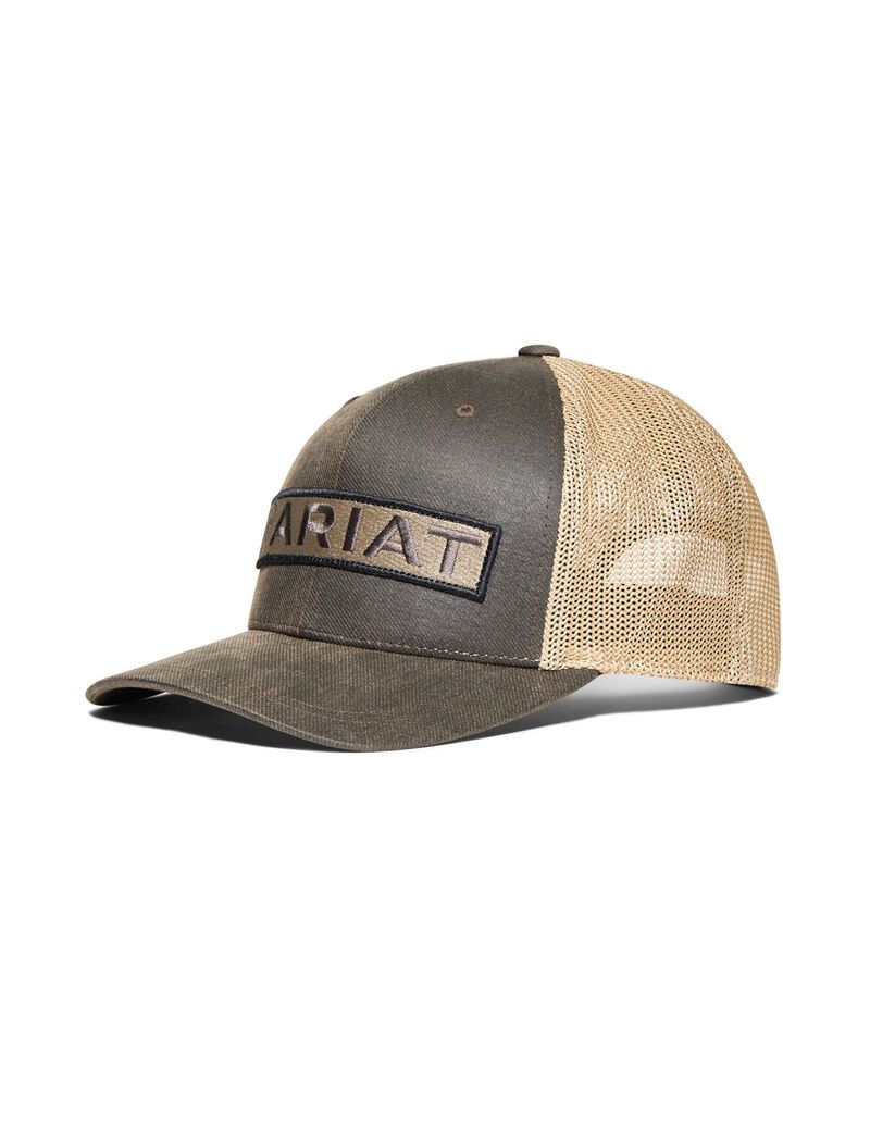 Gorras Ariat Long Rectangle Logo Patch Marrom | TSN547860