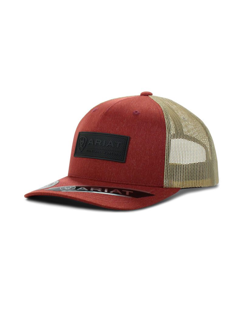 Gorras Ariat Rectangle Logo Patch Rojos | GPV107294