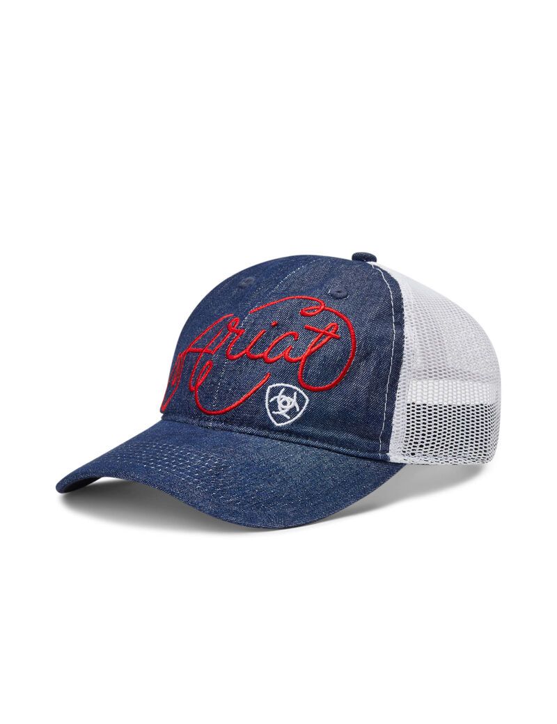 Gorras Ariat Script Shield Azules | OHG639018