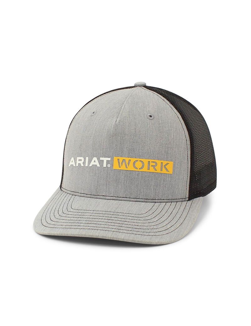 Gorras Ariat Trabajo Grises | UTW950627