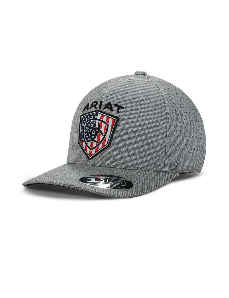 Gorras Ariat Usa flag shield logo Grises | JSK548937