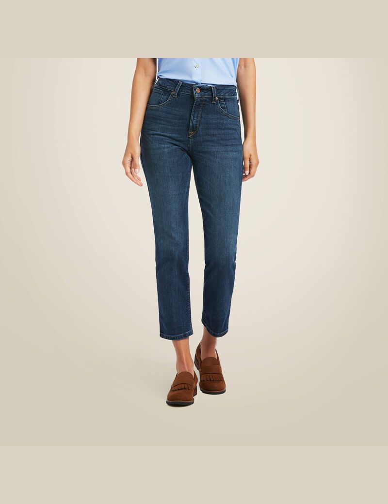 Jeans Ariat Premium High Rise Directo Crop Azules Azules | MSL319480