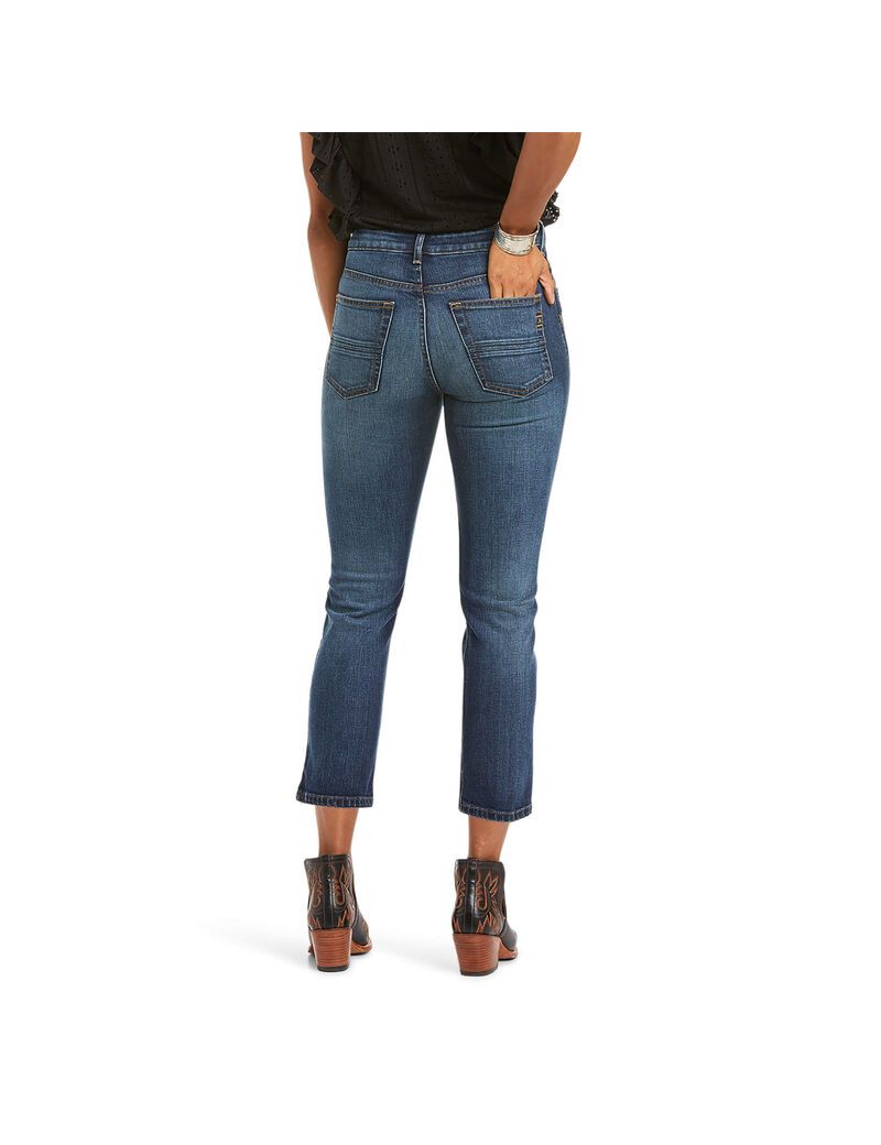 Jeans Ariat Premium High Rise Directo Crop Azules Azules | MSL319480