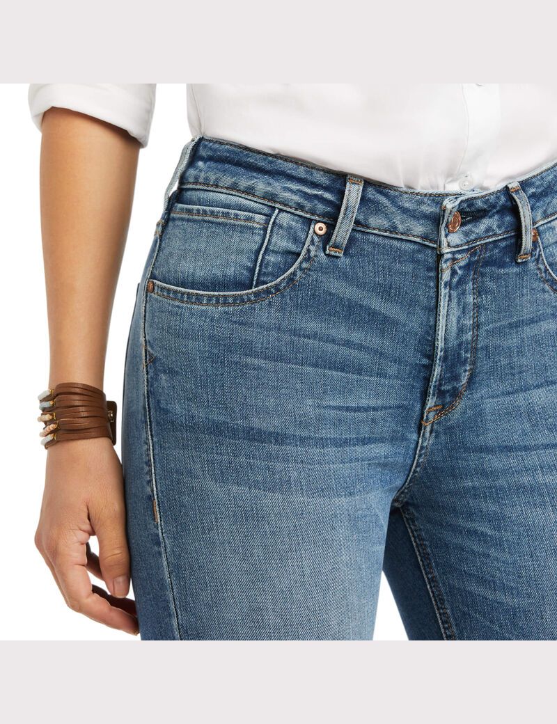 Jeans Ariat Premium High Rise Directo Crop Azules | RAC608573