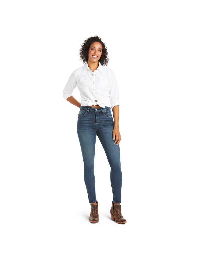 Jeans Ariat Premium High Rise Flaco Stretch Azules | QNW916820