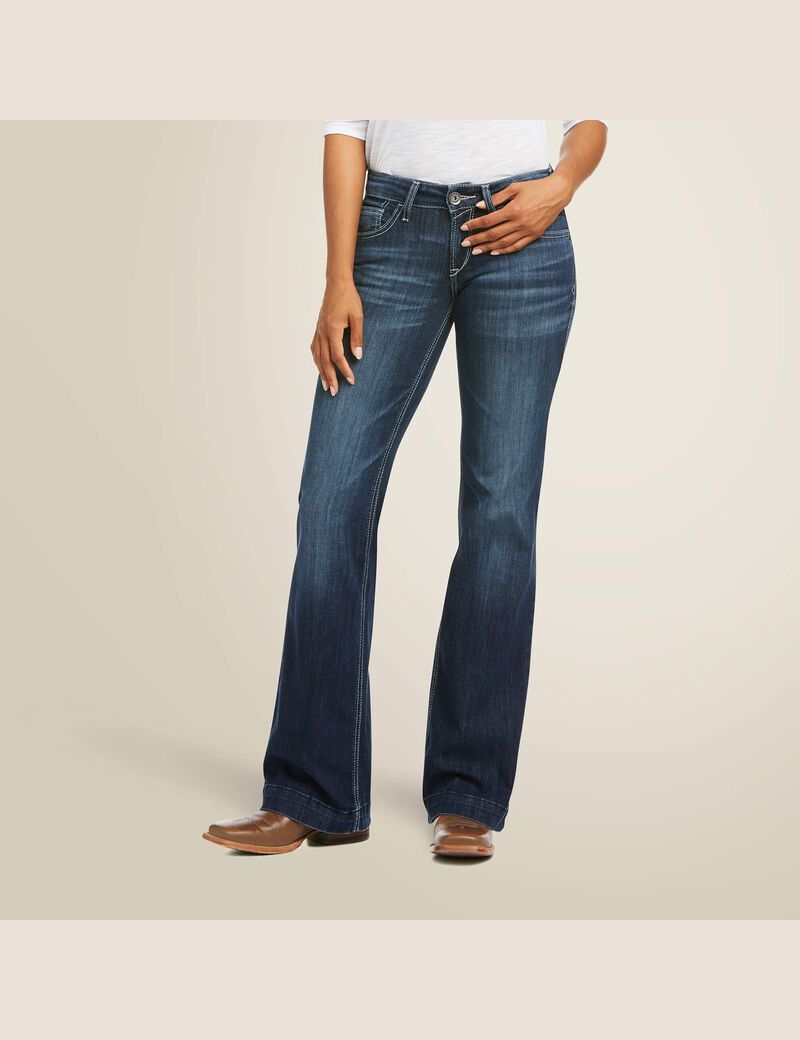 Jeans Ariat Trouser Mid Rise Melanie Anchos Leg Multicolor | XVA490516