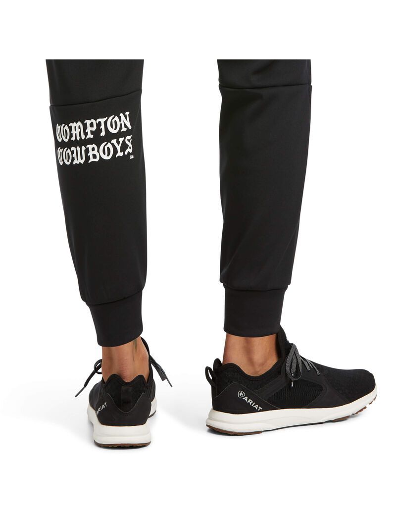 Pantalones Ariat Compton Cowboys Jogger Sweatpants Negros | CAG509364