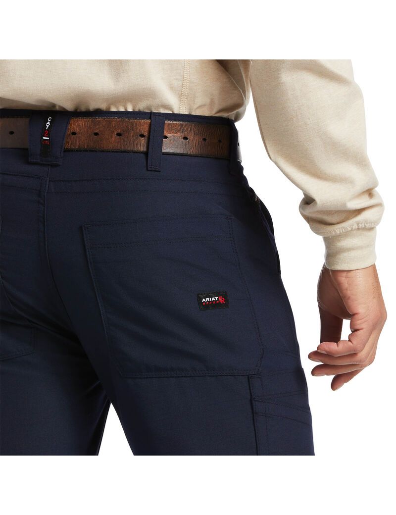 Pantalones Ariat FR M5 Directo DuraLight Ripstop Stackable Directo Leg Azul Marino | CLG469137