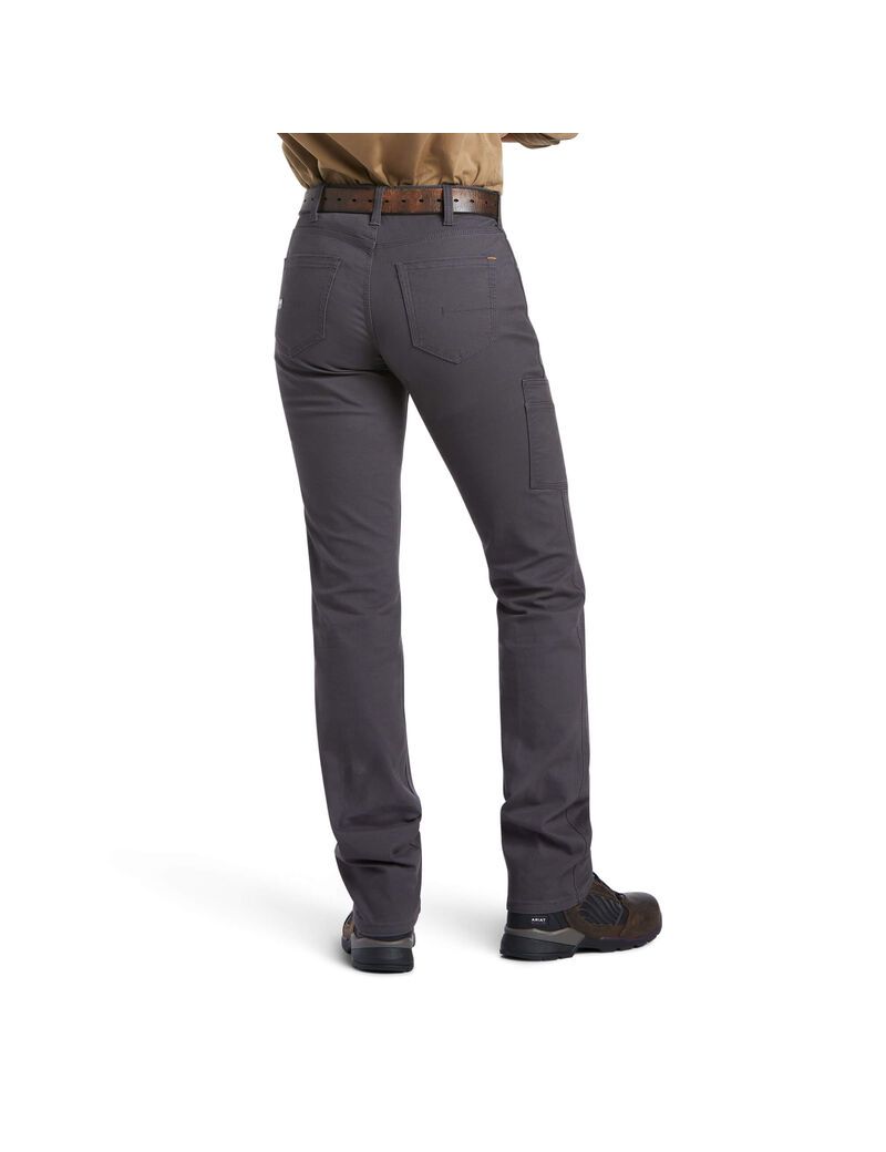 Pantalones Ariat Rebar DuraStretch Made Tough Directo Leg Grises | BNY702651