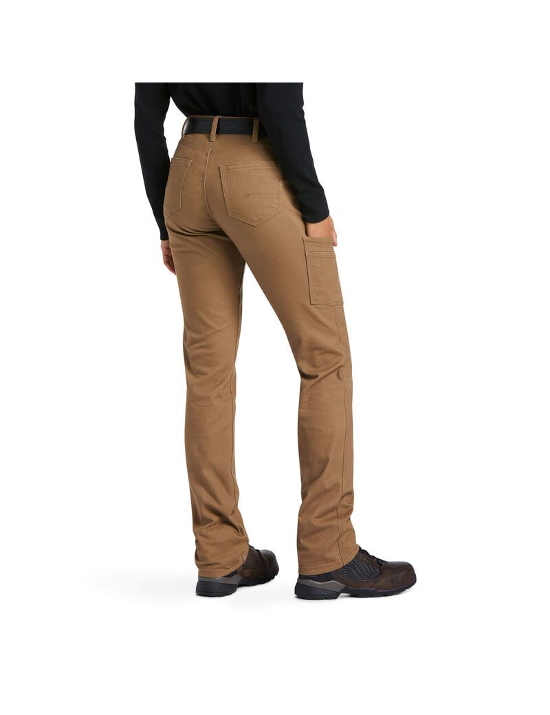 Pantalones Ariat Rebar DuraStretch Made Tough Directo Leg Kaki | QXU615347