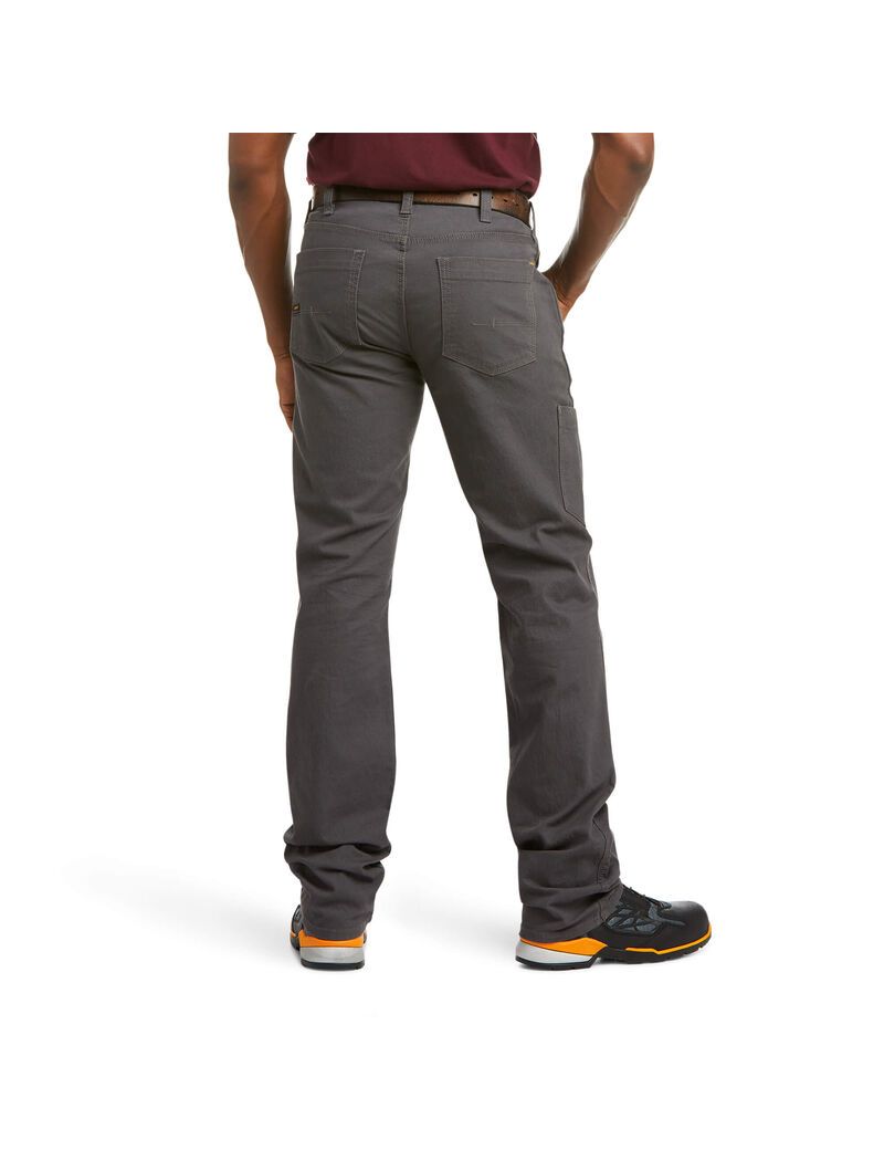 Pantalones Ariat Rebar M4 Low Rise DuraStretch Made Tough Stackable Directo Leg Grises | DSM307698