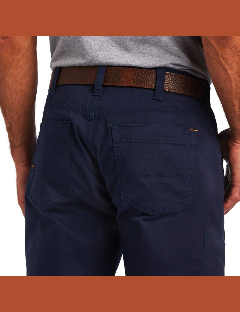 Pantalones Ariat Rebar M4 Low Rise DuraStretch Made Tough Stackable Directo Leg Azul Marino | WKS341968