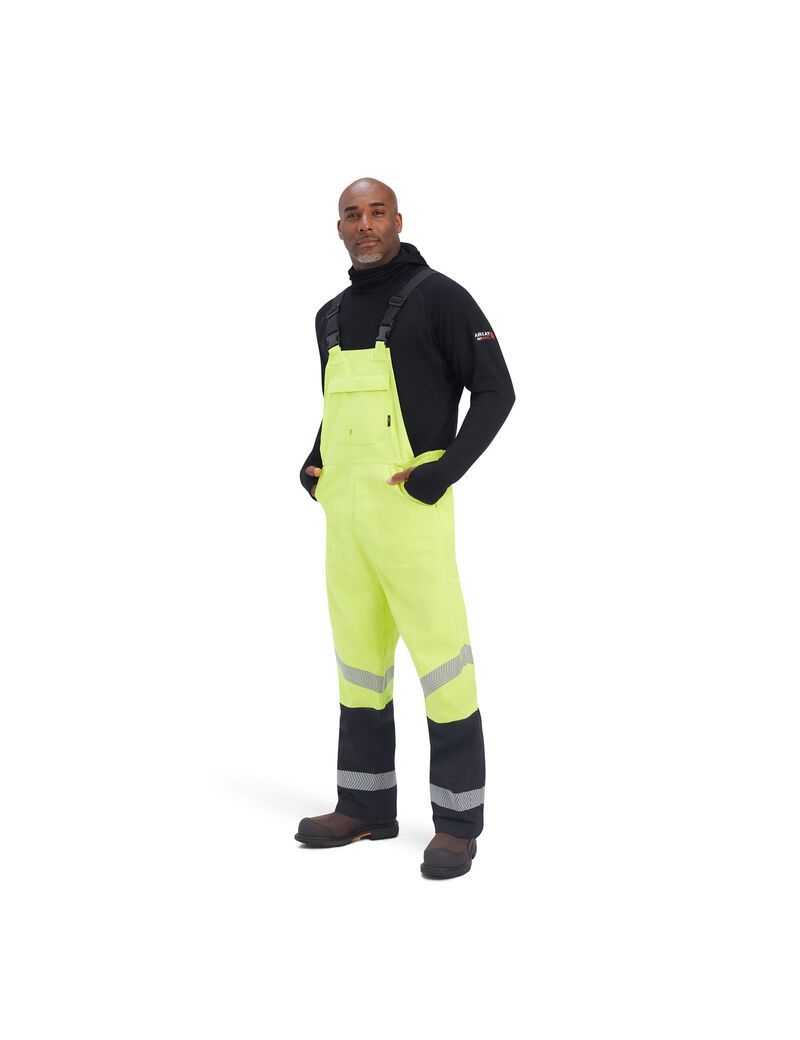 Pantalones Babero Ariat FR Hi-Vis Impermeables Amarillos | MZY617235