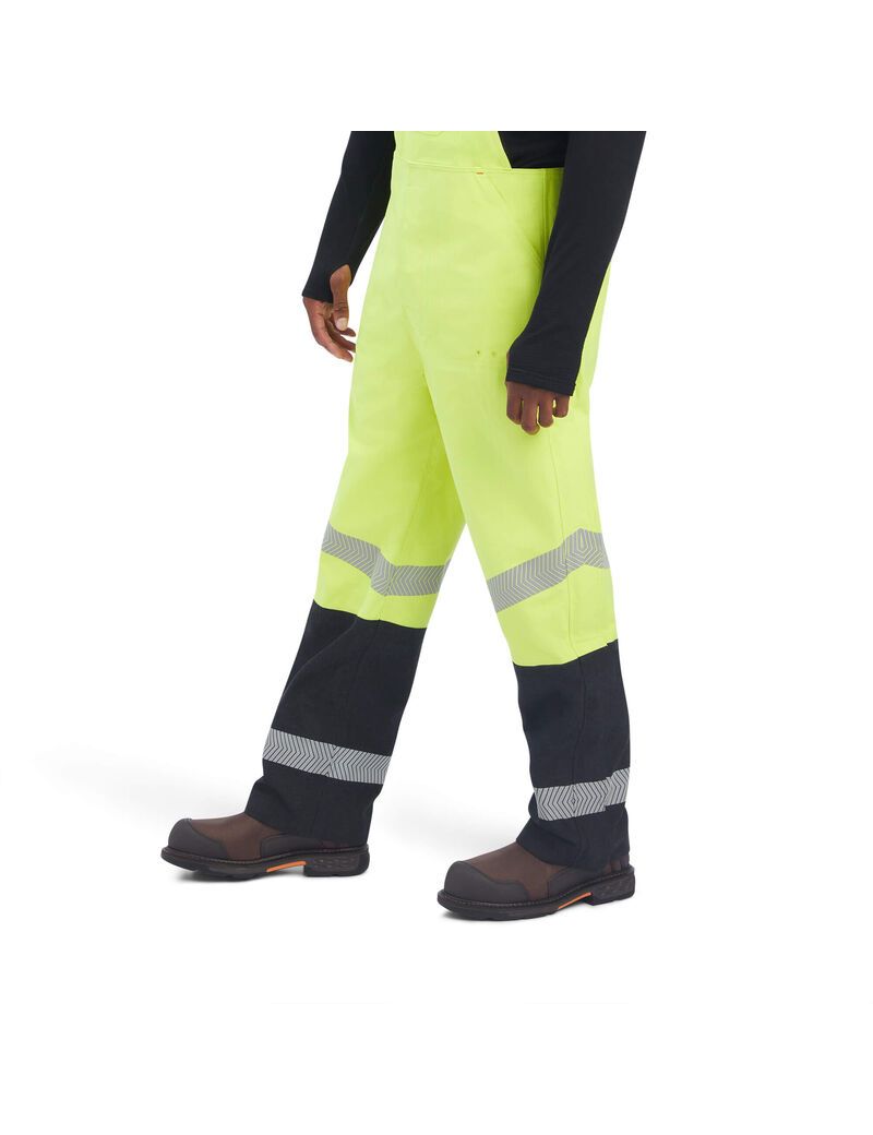 Pantalones Babero Ariat FR Hi-Vis Impermeables Amarillos | MZY617235