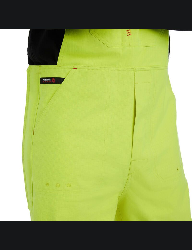 Pantalones Babero Ariat FR Hi-Vis Impermeables Amarillos | MZY617235