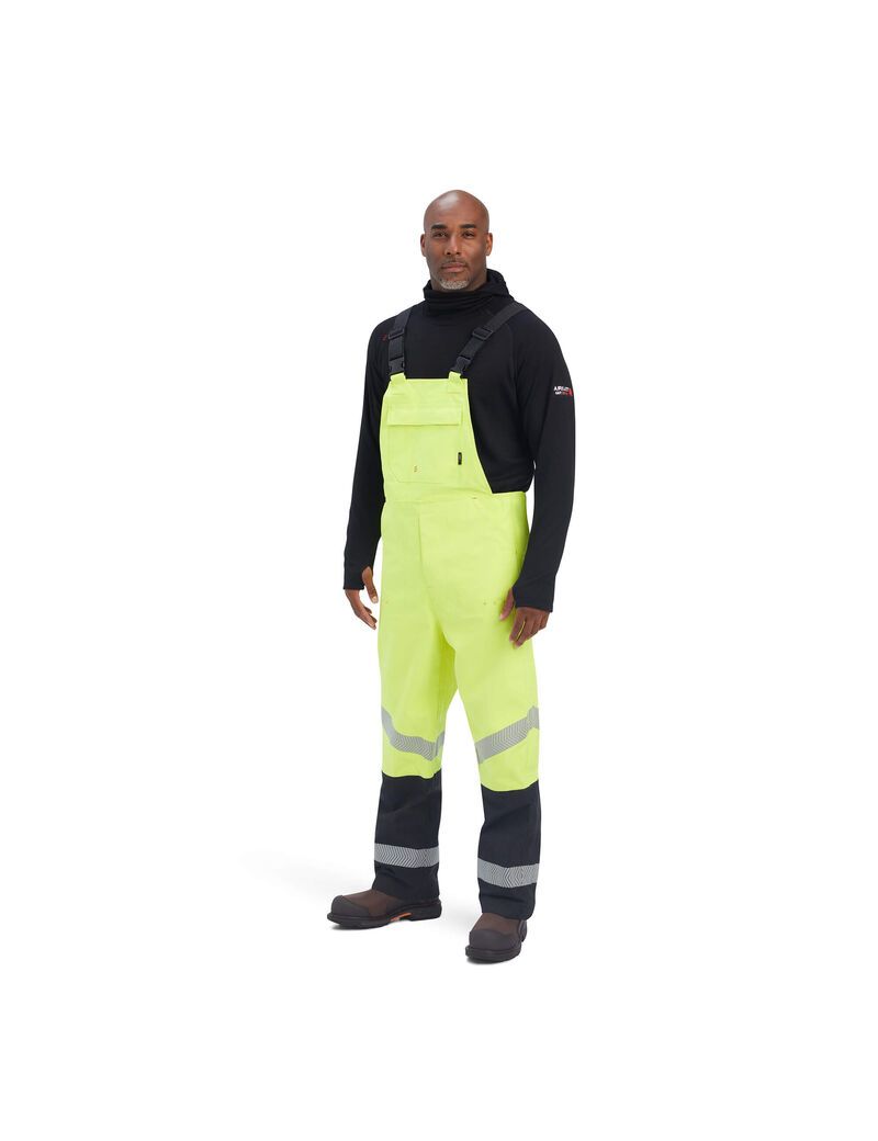 Pantalones Babero Ariat FR Hi-Vis Impermeables Amarillos | MZY617235