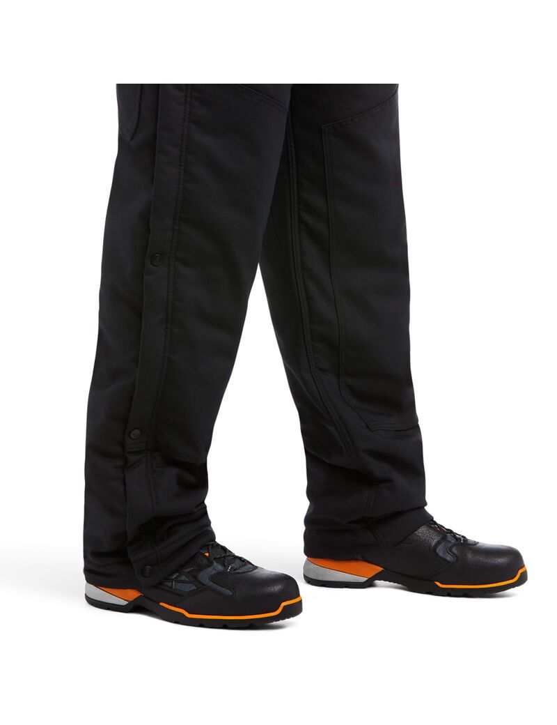 Pantalones Babero Ariat Rebar DuraCanvas Stretch Insulated Negros | BGL652340