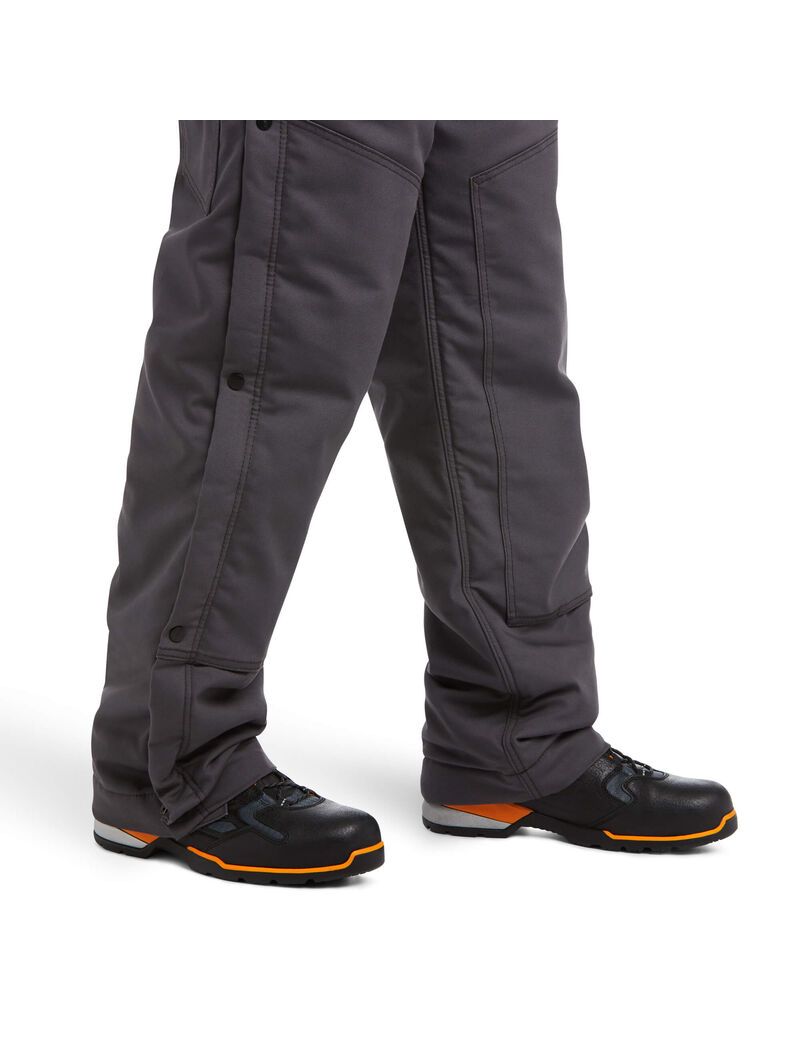 Pantalones Babero Ariat Rebar DuraCanvas Stretch Insulated Grises | DWC147095