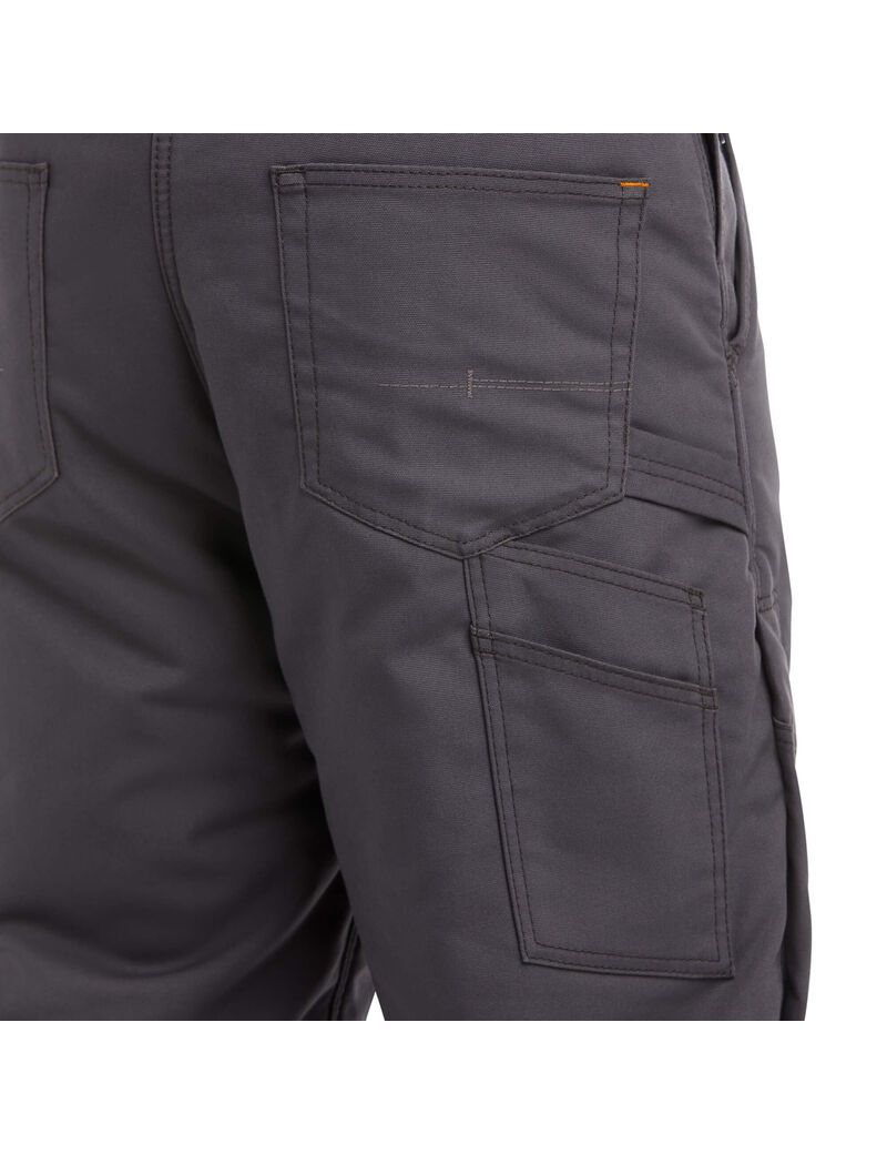 Pantalones Babero Ariat Rebar DuraCanvas Stretch Insulated Grises | DWC147095