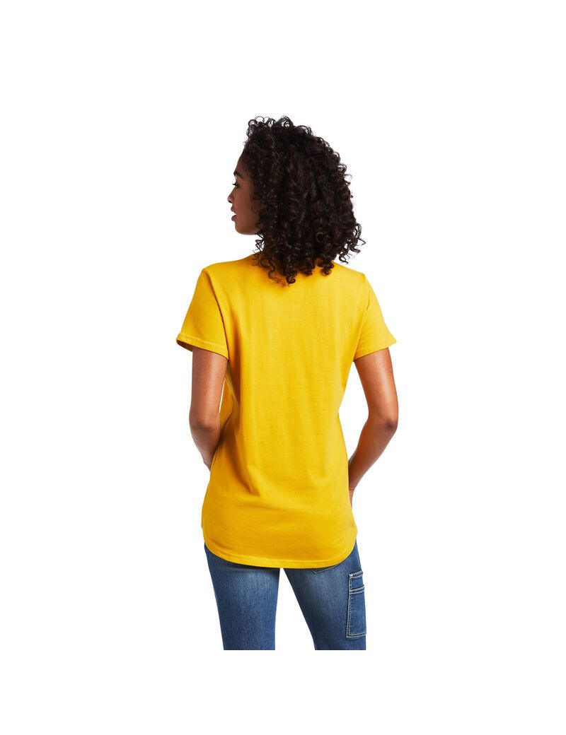 Ropa De Trabajo Ariat Rebar Algodon Strong V-Neck Top Dorados | CTP350196