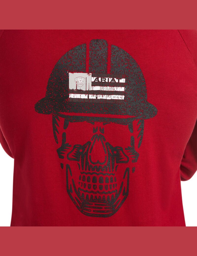 Ropa De Trabajo Ariat Rebar Algodon Strong Roughneck Estampados T Shirts Rojos | FEK398124