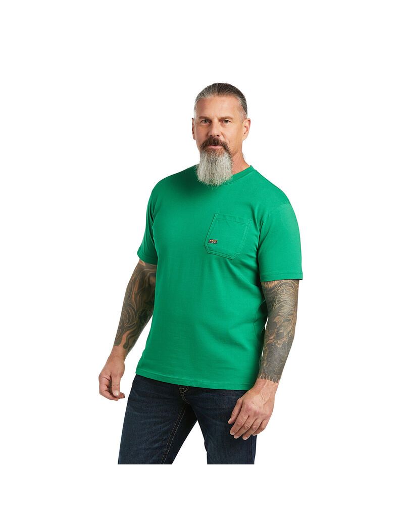 Ropa De Trabajo Ariat Rebar Algodon Strong American Outdoors T Shirts Multicolor | FES485312