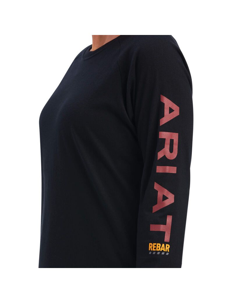 Ropa De Trabajo Ariat Rebar Algodon Strong Logo Estampados Negros | ILN460123