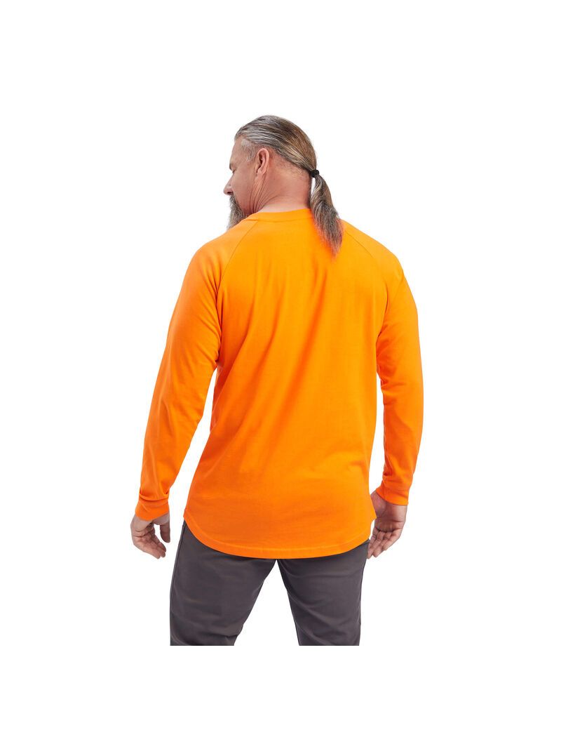 Ropa De Trabajo Ariat Rebar Algodon Strong T Shirts Naranjas | MZB235687