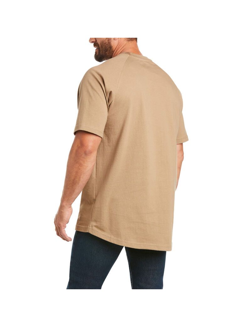 Ropa De Trabajo Ariat Rebar Algodon Strong T Shirts Kaki | SOE946078