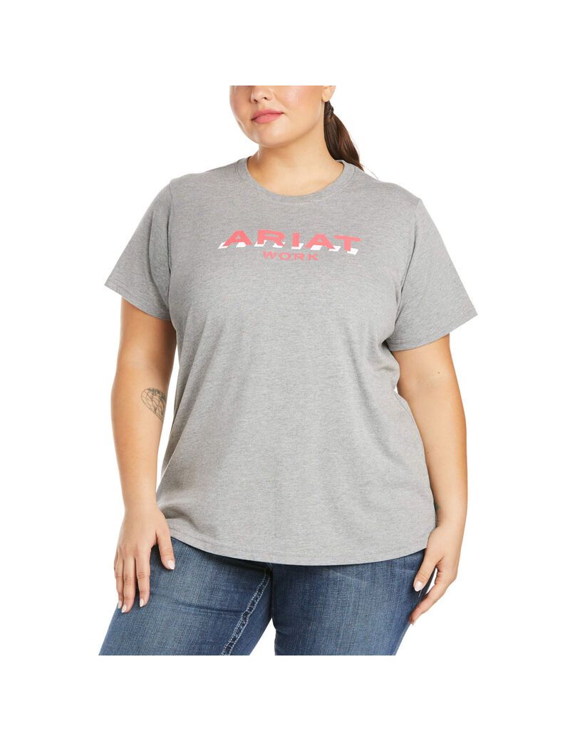 Ropa De Trabajo Ariat Rebar Algodon Strong Logo T Shirts Grises | TQH726381