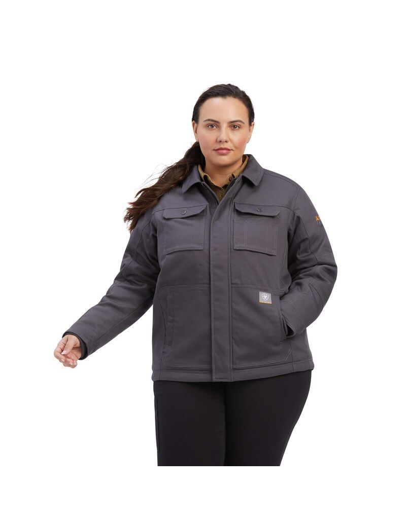 Ropa De Trabajo Ariat Rebar DuraCanvas Sherpa-Forro Coats Grises | MJW798624