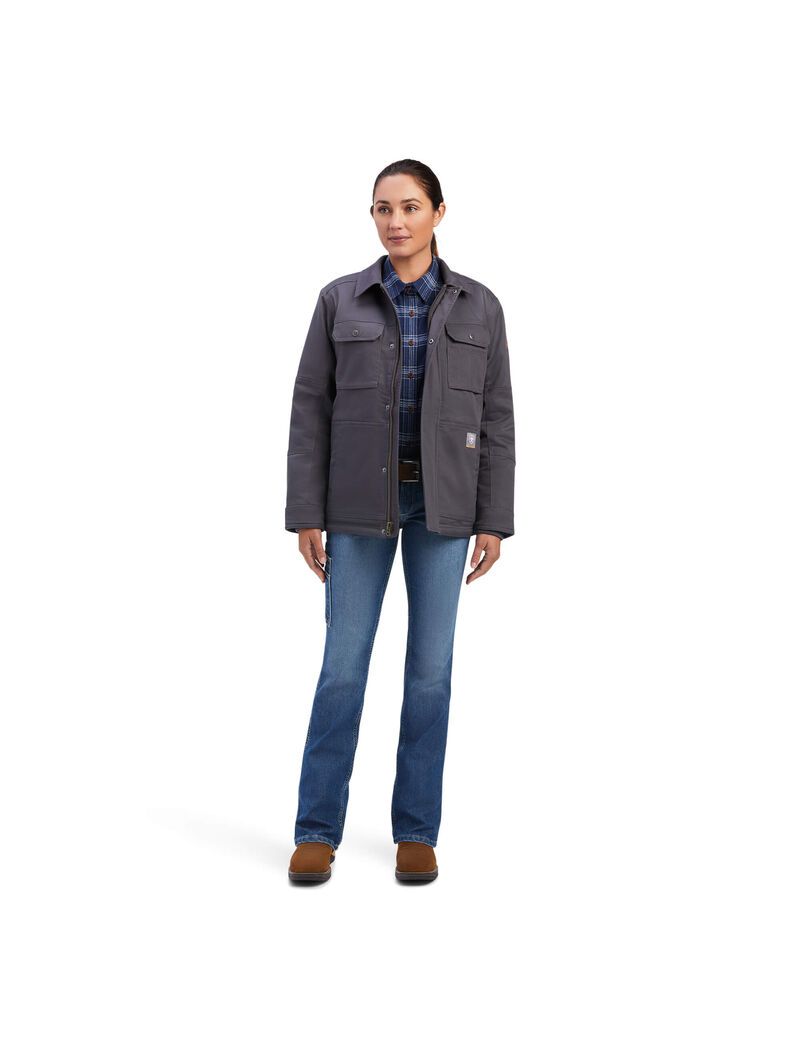 Ropa De Trabajo Ariat Rebar DuraCanvas Sherpa-Forro Coats Grises | MJW798624