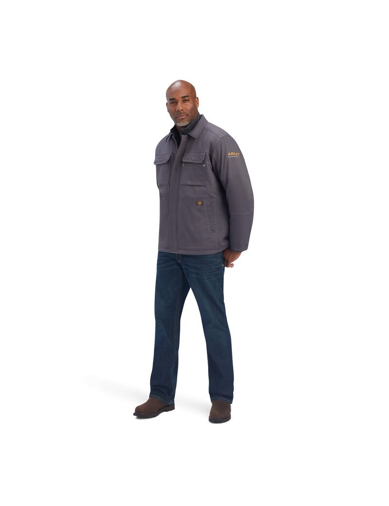 Ropa De Trabajo Ariat Rebar DuraCanvas Sherpa-Forro Coats Grises | YCQ319548