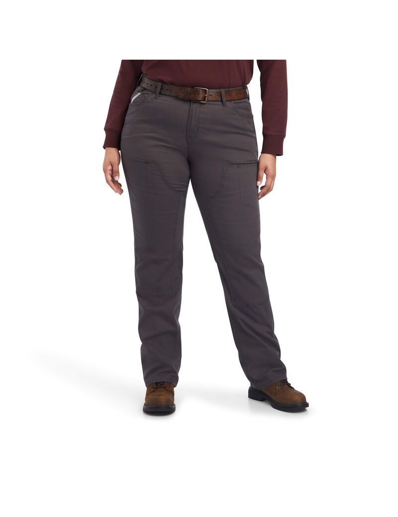 Ropa De Trabajo Ariat Rebar DuraStretch Made Tough Double Front Pants Grises | ABN108432